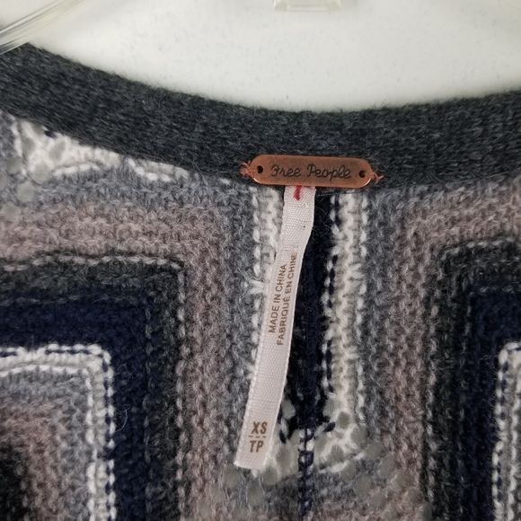 Free People Chevron Wool Blend Bell Sleeve Dress - Picture 4 of 8